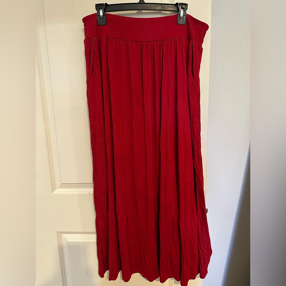 Dark Red Maxi Skirt
